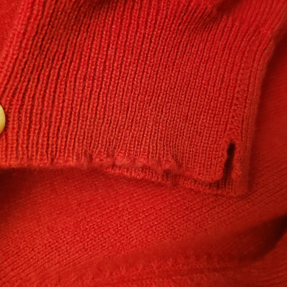 Cashmere Lauren Ralph Lauren Crimson Button-Up Cardigan - Picture 6 of 6